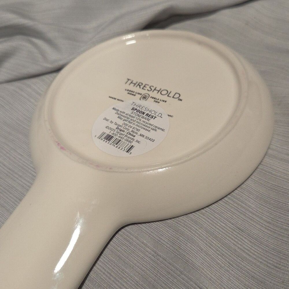 Threshold Ceramic 8.5" Spoon Rest Multicolored Floral Red Orange Cornflower Blue - Picture 8 of 8